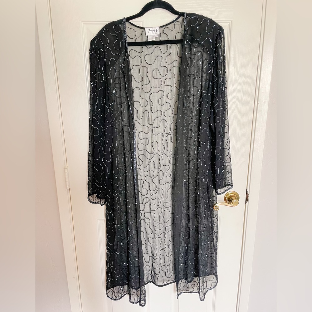 1990’s vintage JMD New York black sequin duster